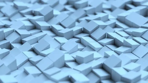 Surface made of white cubes forming abstract polygonal 3d background Stock Footage 327570630