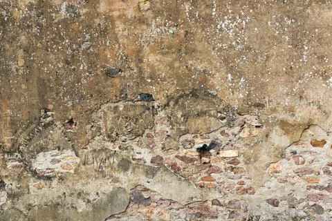 Surface material texture of old concrete and bricks Stock Photos
