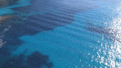 Surface of the Mediterranean Sea and sun beams on the surface. Stock Footage 102916839