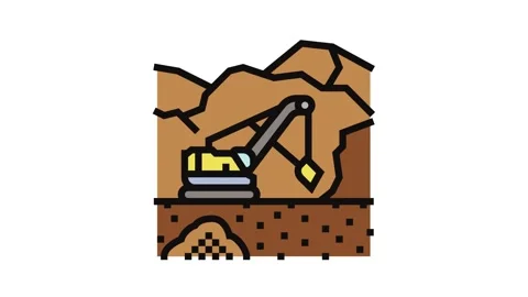 Surface mining color icon animation Stock Footage 326110505