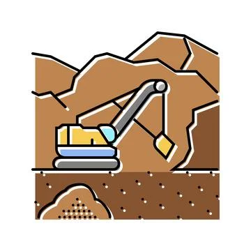 Surface mining color icon vector illustration Illustrazione stock