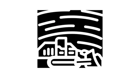 Surface mining glyph icon animation Stock Footage 326743632