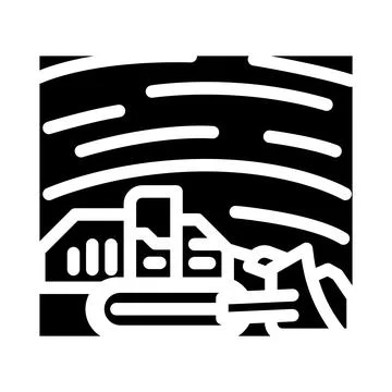 Surface mining glyph icon vector illustration Illustrazione stock