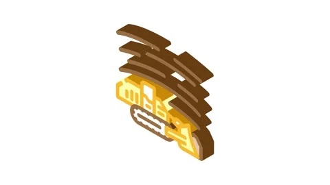 Surface mining isometric icon animation Stock Footage 327290762