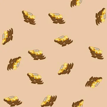 Surface mining isometric icon seamless pattern Stock Illustration