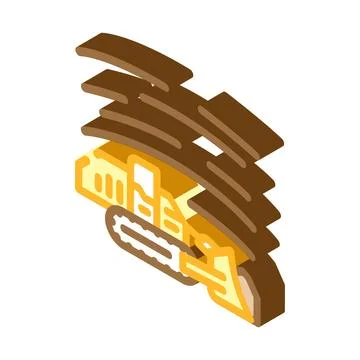 Surface mining isometric icon vector illustration Stock Illustration