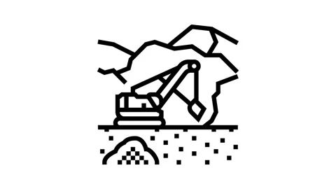 Surface mining line icon animation Stock Footage 326127556