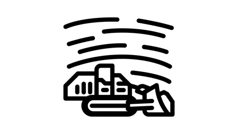 Surface mining line icon animation Stock Footage 326761151