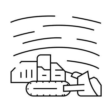 Surface mining line icon vector illustration Illustrazione stock