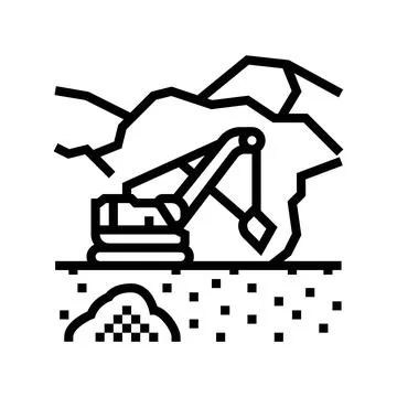 Surface mining line icon vector illustration Illustrazione stock