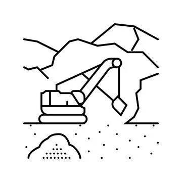 Surface mining line icon vector illustration Illustrazione stock