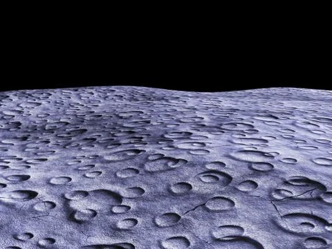 Surface of the moon 3D illustration Stock Illustration