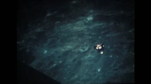 Surface of the moon and a spacefraft Stock Footage