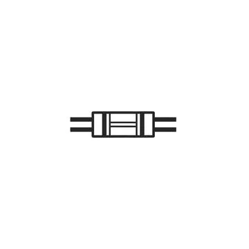 Surface mount electronic component line art icon Stock Illustration