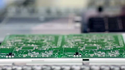 Surface Mount Technology Machine places elements on circuit boards Stock Footage 60404115