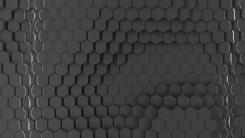 The surface of the movable gray hexes reflects light. Stock Footage 145807747