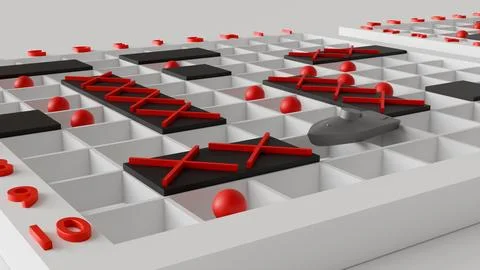 Surface naval drone attacks ship in board game naval battle in 3d visualizati Stock Photos