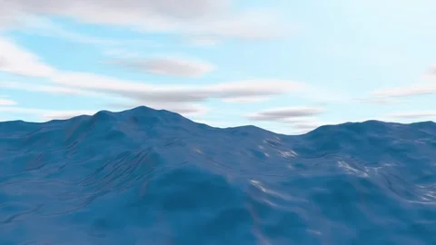 The surface of the ocean water. Wave animation. Stock Footage 242353004