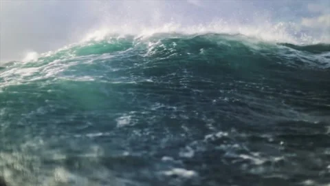 Surface Ocean Waves Energy Transfer and Orbital Motion 4K Stock Footage 332135353