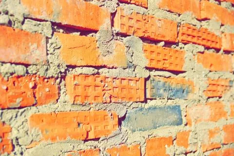 Surface of an old red brick wall grunge background texture Stock Photos