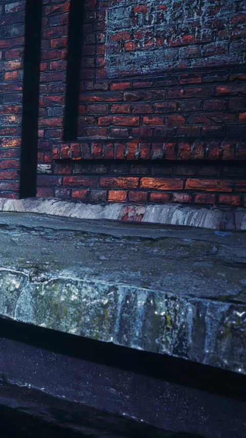 Surface of an old stone wall in an urban area with brick elements Stock Footage 343162001
