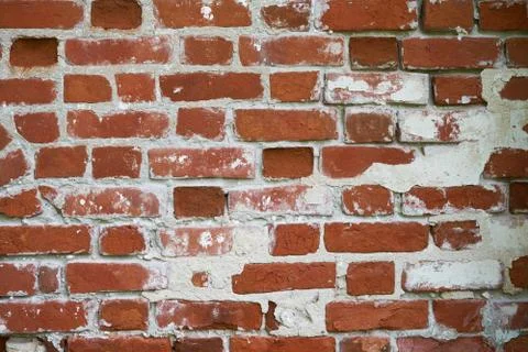 The surface of the outer wall of the old brick building Stock Photos