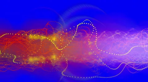 Surface of the particles oscillate on blue, 3D animation, seamless Stock Footage 64998846