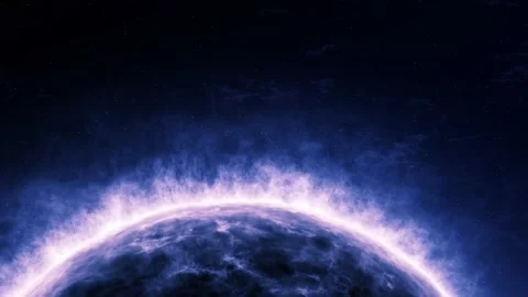 Surface of planet with glowing sparks, gas, plasma. Rotating burning solar star Stock Footage 168255519