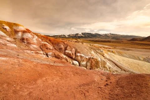 The surface of the planet Mars. Stock Photos