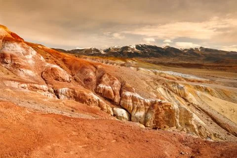 The surface of the planet Mars. Stock Photos