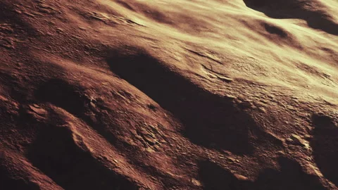 Surface of a planet showing texture and colors in a distant location Stock Footage 342059602