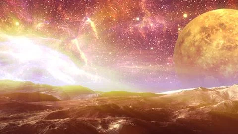 Surface planet in space Stock Photos