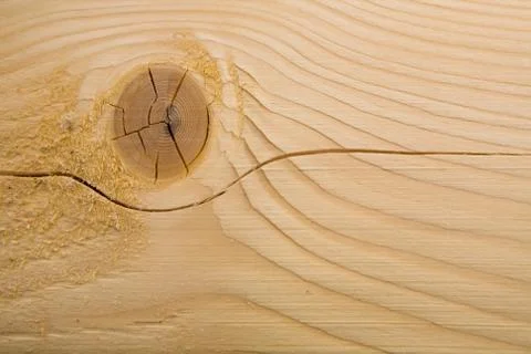 The surface of the processed wooden beam close-up. Stock Photos