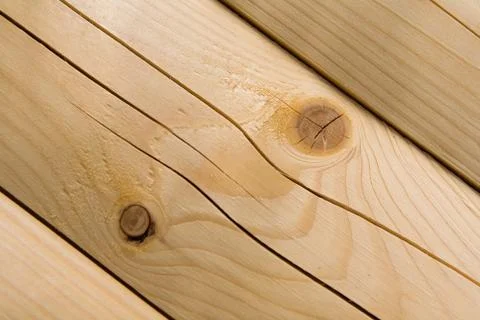 The surface of the processed wooden beam close-up. Stock Photos