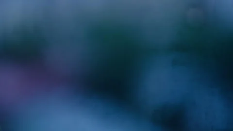 Surface with raindrops, defocus blur, blue background weather Stock Footage 283936126