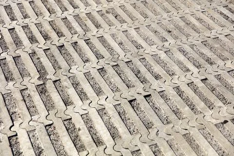 Surface of the rectangular old pavement pattern Stock Photos