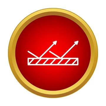 Surface reflecting protecting rays in red circle icon Stock Illustration
