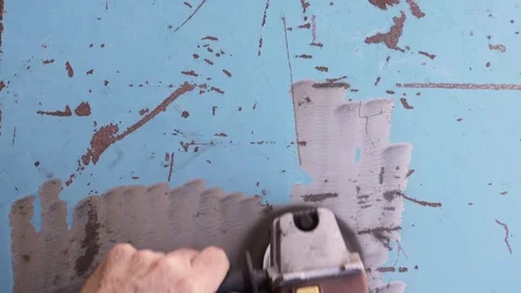 Surface restoration with angle grinder Stock Footage 249293931