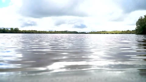 The surface of the river during the calm Stock Footage 219971828