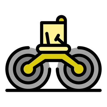 Surface road roller icon color outline vector Stock Illustration