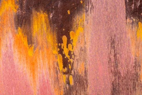 Surface of rusty iron with remnants of old paint, texture, background Stock Photos