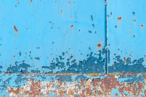 Surface of rusty iron with remnants of old paint, chipped paint, texture ba.. Stock Photos