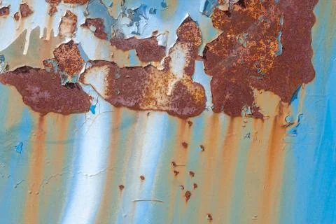 Surface of rusty iron with remnants of old paint, chipped paint, texture ba.. Stock Photos