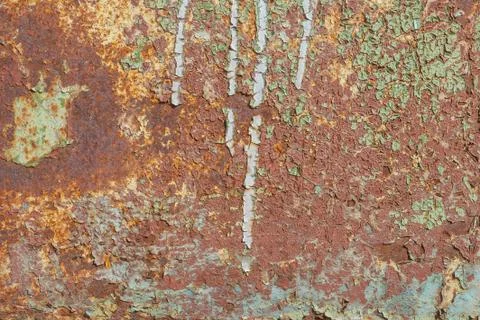 Surface of rusty iron with remnants of old paint, chipped paint, texture ba.. Stock Photos