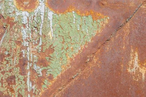 Surface of rusty iron with remnants of old paint, chipped paint, texture ba.. Stock Photos