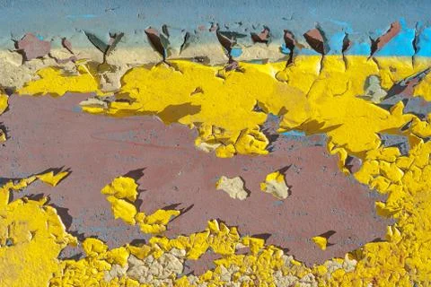 Surface of rusty iron with remnants of old paint, chipped paint, texture ba.. Stock Photos