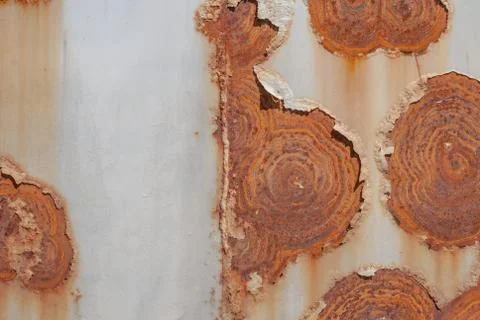 Surface of rusty iron with remnants of old paint, grunge metal surface, tex.. Stock Photos