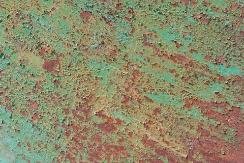 Surface of rusty iron with remnants of old paint, grunge metal surface, tex.. Stock Photos