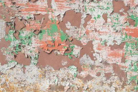 Surface of rusty iron with remnants of old paint, texture background Stock Photos
