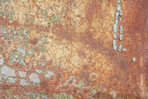 Surface of rusty iron with remnants of old paint, chipped paint, texture ba.. Stock Photos